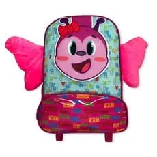 Mochila Escolar Infantil Rodinha Borboleta Rosa Resistente Infantil Rodinhas 3D Confortavel