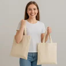 2 Ecobags Lisas Algodão Cru Sacola Ecológica Reutilizável Grande Bolsa de Praia REC Store Ecobolsa
