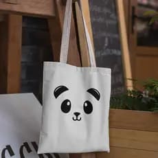 Ecobag Panda Bolsa de Praia Grande Sacola de Tecido Dobrável Ecológica Feminina 30x40 REC Store