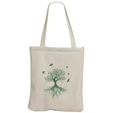 Ecobag Natureza Pássaros e Árvores Bolsa de Praia Grande Sacola de Tecido Algodao Dobrável