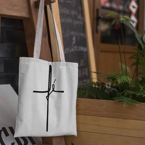 Ecobag Fé Bolsa de Praia Feminina Grande Costura Reforçada Algodão Ecológica 30x40 Feira REC store