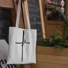 Ecobag Fé Bolsa de Praia Feminina Grande Costura Reforçada Algodão Ecológica 30x40 Feira REC store