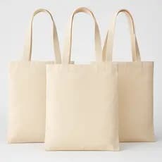 3 Ecobags Lisas Algodão Cru Bolsa Sacola Ecológica Grande  40x35 Bolsa Praia REC store