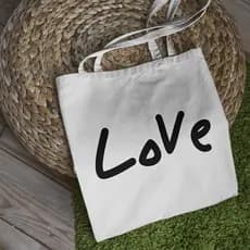Ecobag LOVE Bolsa de Praia Feminina Amor Sacola Tecido Feira Reforçada Algodão Cru Ecologico Grande