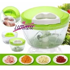 Processador Manual de Alimentos com 3 lâminas Triturador, picador e cortador de temperos