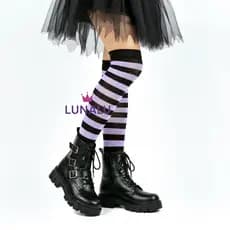 Meia 3/4 Longa ou curta tamanho 34-40 Listrada Cano Alto Halloween Adulto - LUNALU