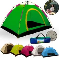 Barraca Camping Portátil Automática Bolsa de Transporte Casal 2 a 3 Lugares  Grande Com Janela Mosquiteiro Acampamento