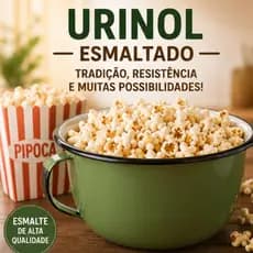Urinol Esmaltado Multiuso Verde 22cm ou Branco 24cm Balde Pipoca Gelo Decorativo