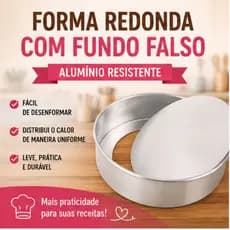 Forma Redonda Fundo Falso Alumínio Desmontável para Bolo Cheesecake Torta