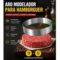 Aro Modelador para Hambúrguer em Aço Inox 10cm ou 12cm | Molde para Hambúrguer, Ovo e Modelagem