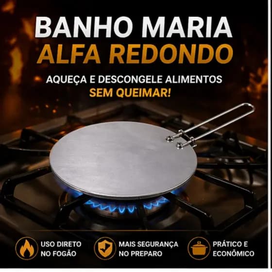 Forma Banho Maria Redonda Alumínio para Fogão Fácil de Usar