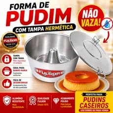 Forma de Pudim com Tampa Hermética Alumínio Anti Vazamento Resistente Fácil de Desenformar