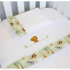Jogo de Lençol de Berço Americano luxo 3 peças 100% Algodão Várias Estampas Menino e Menina