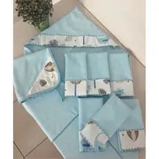 kit 8 Itens Para Bebê com Toalha de Banho  Com Capuz ,1 Porta Chupeta e 6 Toalhinhas De Boca Para Meninos e Meninas