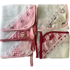 kit com 5 fraldinhas de boca 100% algodão com porta chupeta extra macio meninos e meninas