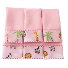 Kit com 6 toalhinhas de boca tecido felpudo extra macio meninos e meninas