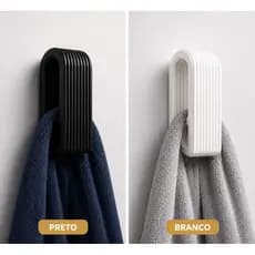 Kit suporte porta toalha de banheiro, gancho para toalha de banho e rosto Fixação Fácil