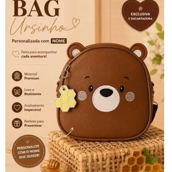 Mine mochila/ Bag ursinho/ Mochila infantil/ Mochila pequena infantil