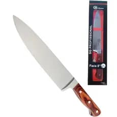 Faca Profissional Afiada Cabo Madeira Cozinha Cozinheiro Ergonômica Confortável Design Exclusivo TOP