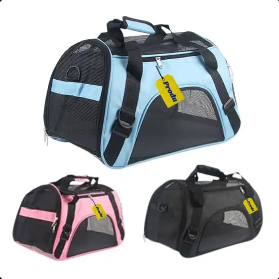 Bolsa Transporte Pet Grande Cães Gatos Aprovada Cabine Avião Tela Respirável Zíper Seguro Produ