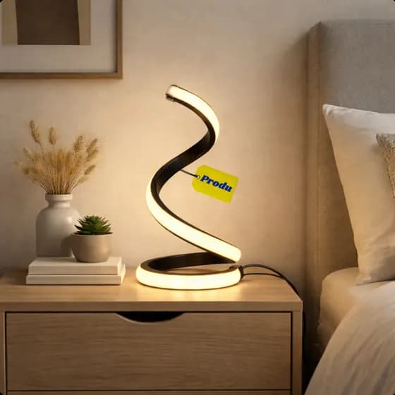 Luminaria Abajur Led Espiral Mesa 3 Tons de Luz USB Decoracao Luxo Design Moderno Quarto Escritorio