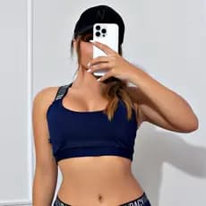 Cropped Alça de Elástico Cruzado nas Costas Racy para Treinar