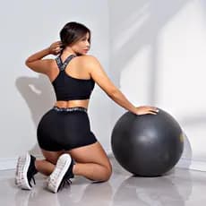 Conjunto Fitness Short E Cropped Elástic Racy Para Treinar