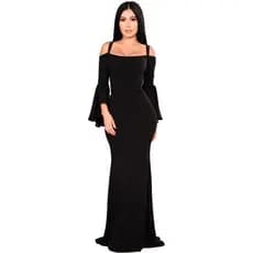 Vestidos Femininos Longo Flare Moderno Social Moda 2026 Alça Festa Debutante 15 Anos