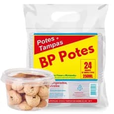 24, 48, 72, 96 Unidades, Pote Plástico Redondo 250ml Pote Para Bolo Sorvete Descartável - BP Potes