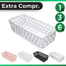 Kit com 6 Cesto Organizador Multiuso Comprido