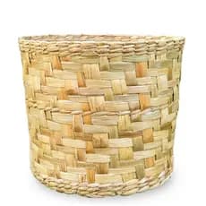 Cesto Circular de Palha Cachepot Vaso para Plantas  N°2 -24x24x20cm