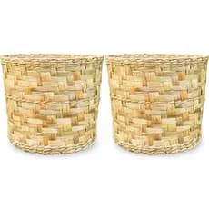 Kit 2 Vasos de Planta Cachepot de Palha de Taboa Nº2 -24x24x20