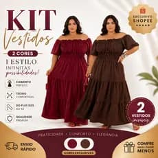 KIT Vestido Plus Size Longo com Lastex – 3 Marias Gestante Congresso G1 G2 G3 E G4