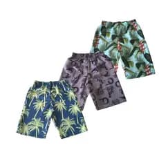 Kit 3 Bermudas Masculina Infantil Estampada de Elástico Verão