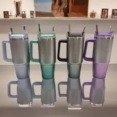 Copo isolamento Flip Straw 900ml Inox Alça  de diamante com alça gradiente Super qualidade