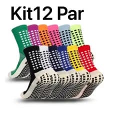 12 kit Meia Esportiva antiderrapante Futebol Algodão Alta qualidade ventila Super Qualidade