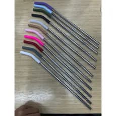 Canudo inox com bico silicone para copo Quencher 14oz 22CM
