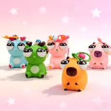 Dragão e Capivara de Brinquedo – Olhos Grandes e Estilo Cartoon bom