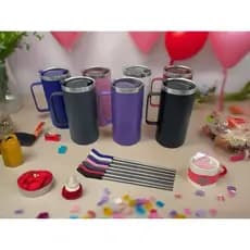 Copo Térmico Isolamento 700 ml Com Alça e canudo , De Água Quente E Fria Copos Aço Inoxidável
