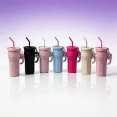 Copo Térmico 1200ml com Canudo e Alça – Garrafa Térmica Portátil Grande Capacidade 2FUNCAO ABERTO SUPER QUALIDADE