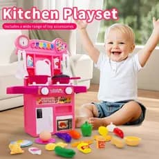 Cozinha Infantil Kit Chef 48 Peças Luzes Som Água Acessórios Brinquedo Educativo Divertido
