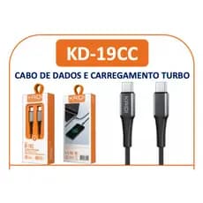 Cabo USB de 1 metro Kaidi KD-19 Tipo C para Tipo C