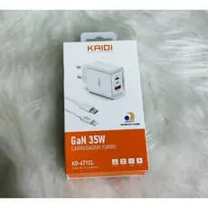 Carregador Turbo GaN 35W Kaidi com cabo Lightning iOS KD-671CL