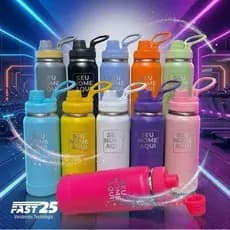 Garrafa Térmica 600ml Base De Silicone Chá Bebidas Geladas Quentes Prática Academia Mochila