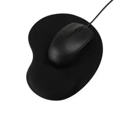 Mouse Pad preto macio com Apoio de punho pulso em silicone base aderente