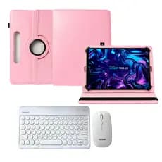 Kit Capa Giratória + Teclado E Mouse Sem Fio P/ Tablet Positivo Vision Tab 10