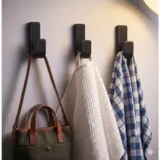 Ganchos Adesivos Fortes Parede Suporte Toalha Banheiro Cozinha Cabide Multiuso Sem Furo Resistente Preto