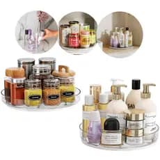 Organizador Redondo Giratório 18 cm 360º Paramount Acrílico Maquiagem Cosméticos Perfumes