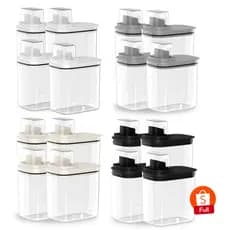 Kit 4 Peças Dispenser Flow 1,5 E 2,3 Litros Sabão Líquido Amaciante Produtos Limpeza Lavanderia