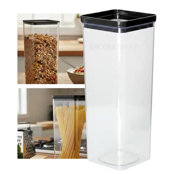 Pote de Alimentos 3,5 Litros com Tampa Hermética Organizador de Geladeira Casa e Armário
